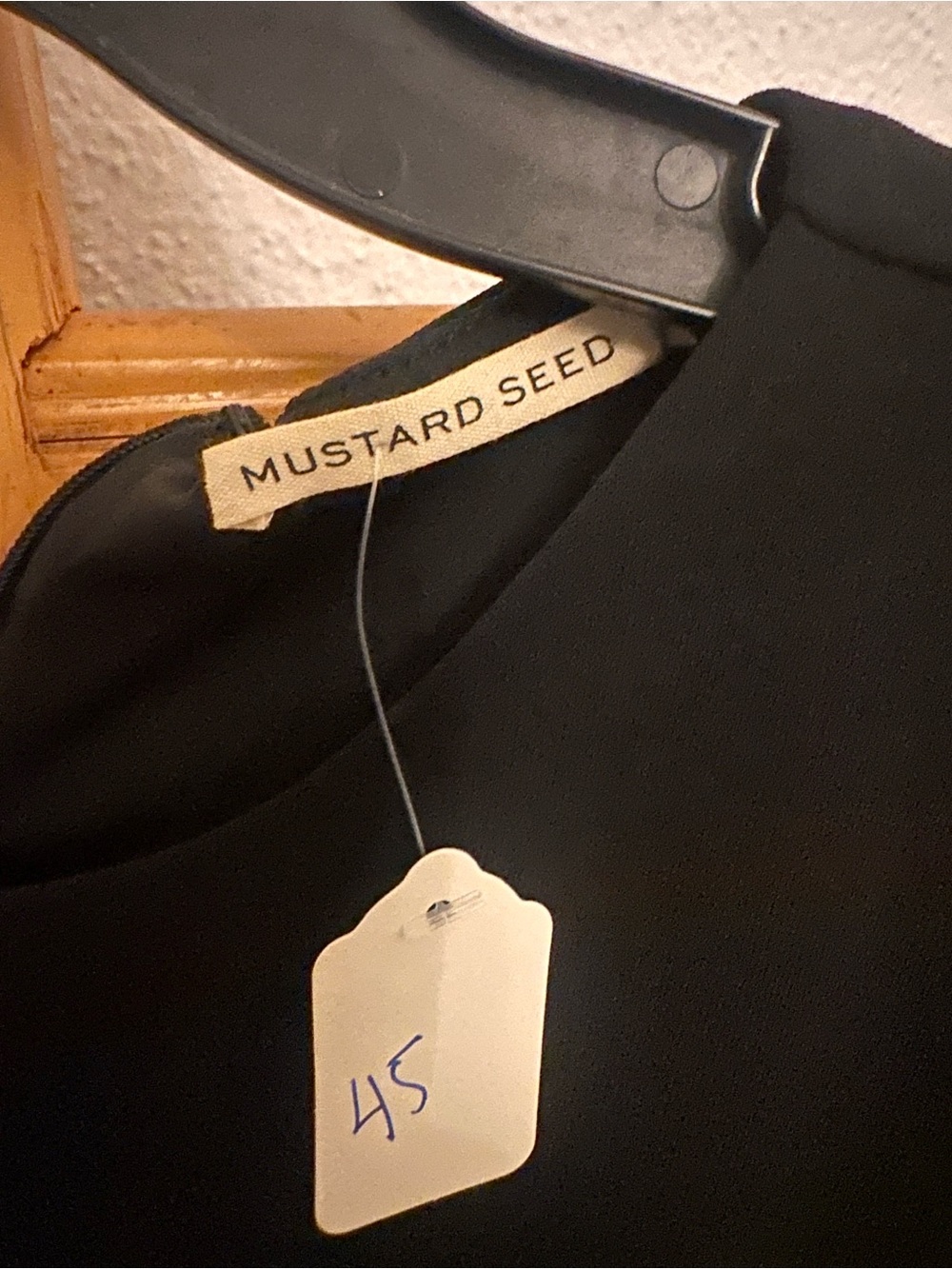 Mustang Seed Black Long Sleeve Ruched Asymmetrical Dress